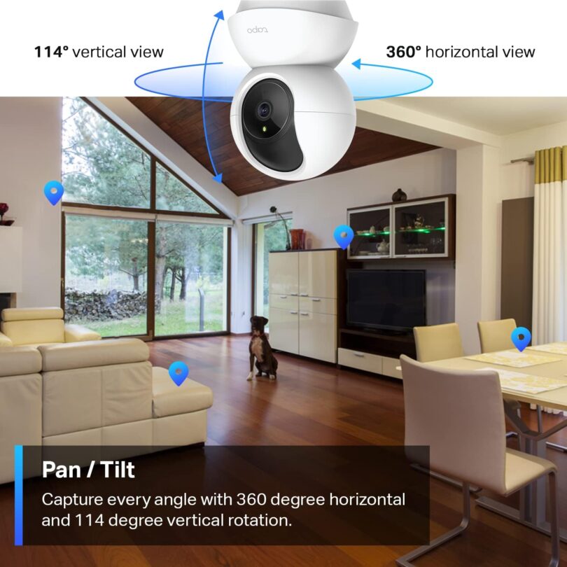 TP-Link Tapo 2K Pan/Tilt Security Camera for Baby Monitor, Dog Camera w/Motion Detection, 2-Way Audio, Siren, Night Vision, Cloud & SD Card Storage, Works with Alexa & Google Home, 2-Pack (C210P2) - Image 3